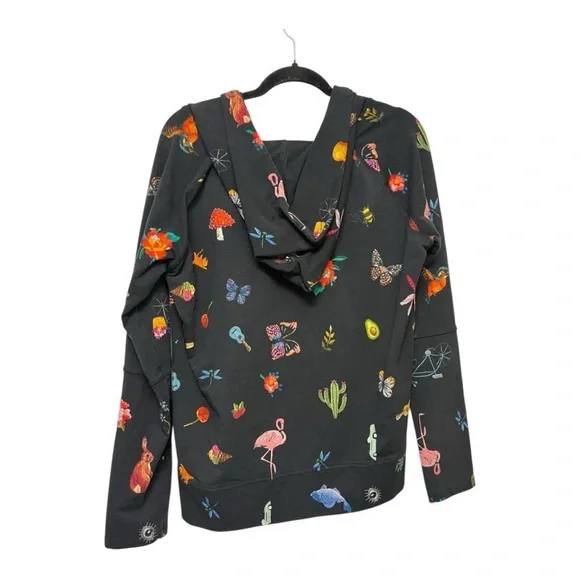 Johnny Was Black Butterfly Print Sweatshirt - Picture 4 of 5